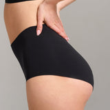 Organic Cotton No - Show High Waist Brief - Siella - Color: Black Noir