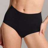 Organic Cotton No - Show High Waist Brief - Siella - Color: Black Noir