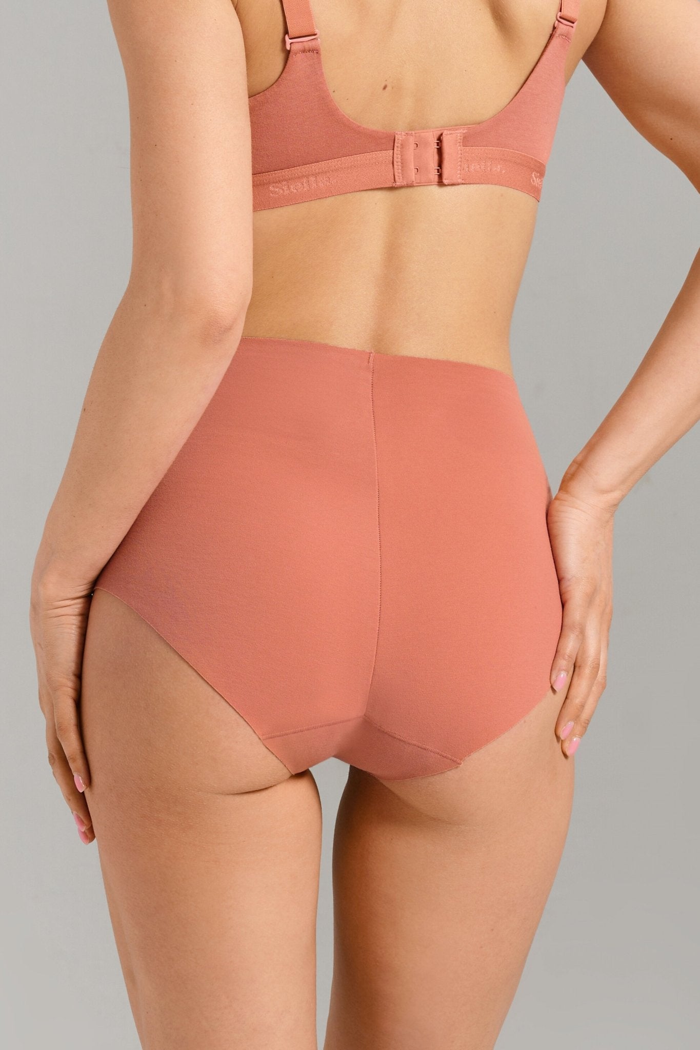 Organic Cotton No - Show High Waist Brief - Siella - Color: Terracotta