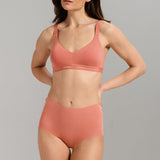 Organic Cotton No - Show High Waist Brief - Siella - Color: Terracotta