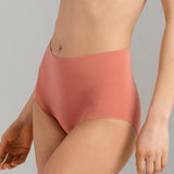 Organic Cotton No - Show High Waist Brief - Siella - Color: Terracotta