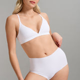 Organic Cotton No - Show High Waist Brief - Siella - Color: White Blanc