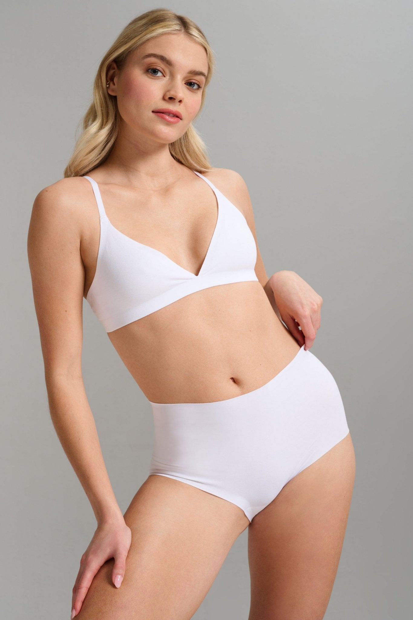 Organic Cotton No - Show High Waist Brief - Siella - Color: White Blanc