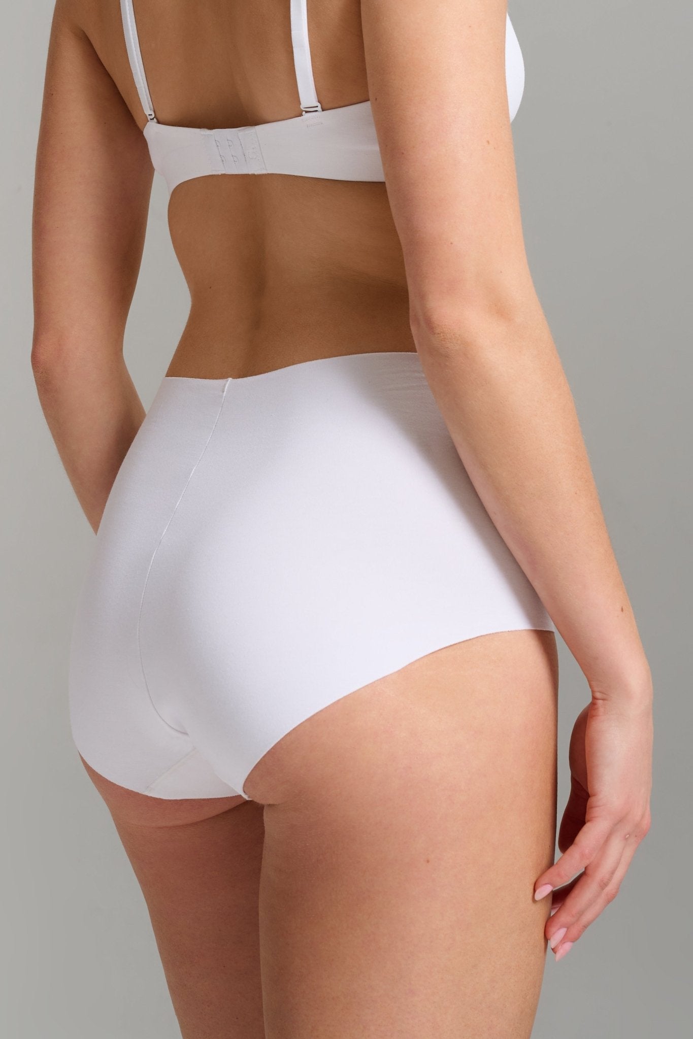 Organic Cotton No - Show High Waist Brief - Siella - Color: White Blanc