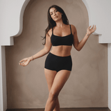 Organic Cotton No-Show Shaping Boy Short - SIELLA - Color: Black Noir