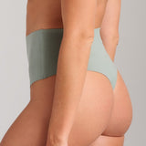 Organic Cotton No-Show Shaping Thong - SIELLA - Color: Sage Sauge