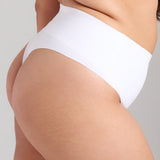 Organic Cotton No - Show Shaping Thong - Siella - Color: White Blanc