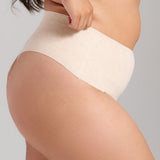 Organic Cotton No-Show Shaping Thong - SIELLA - Color: Oatmeal Avoine