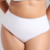 Organic Cotton No - Show Shaping Thong - Siella - Color: White Blanc