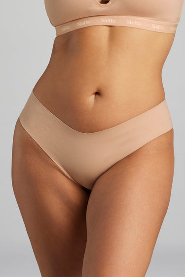 Organic Cotton No-Show Thong - Siella - Color: Beach Beige Beige plage