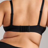 Organic Cotton No-Show Triangle Bra - SIELLA - Color: Black Noir