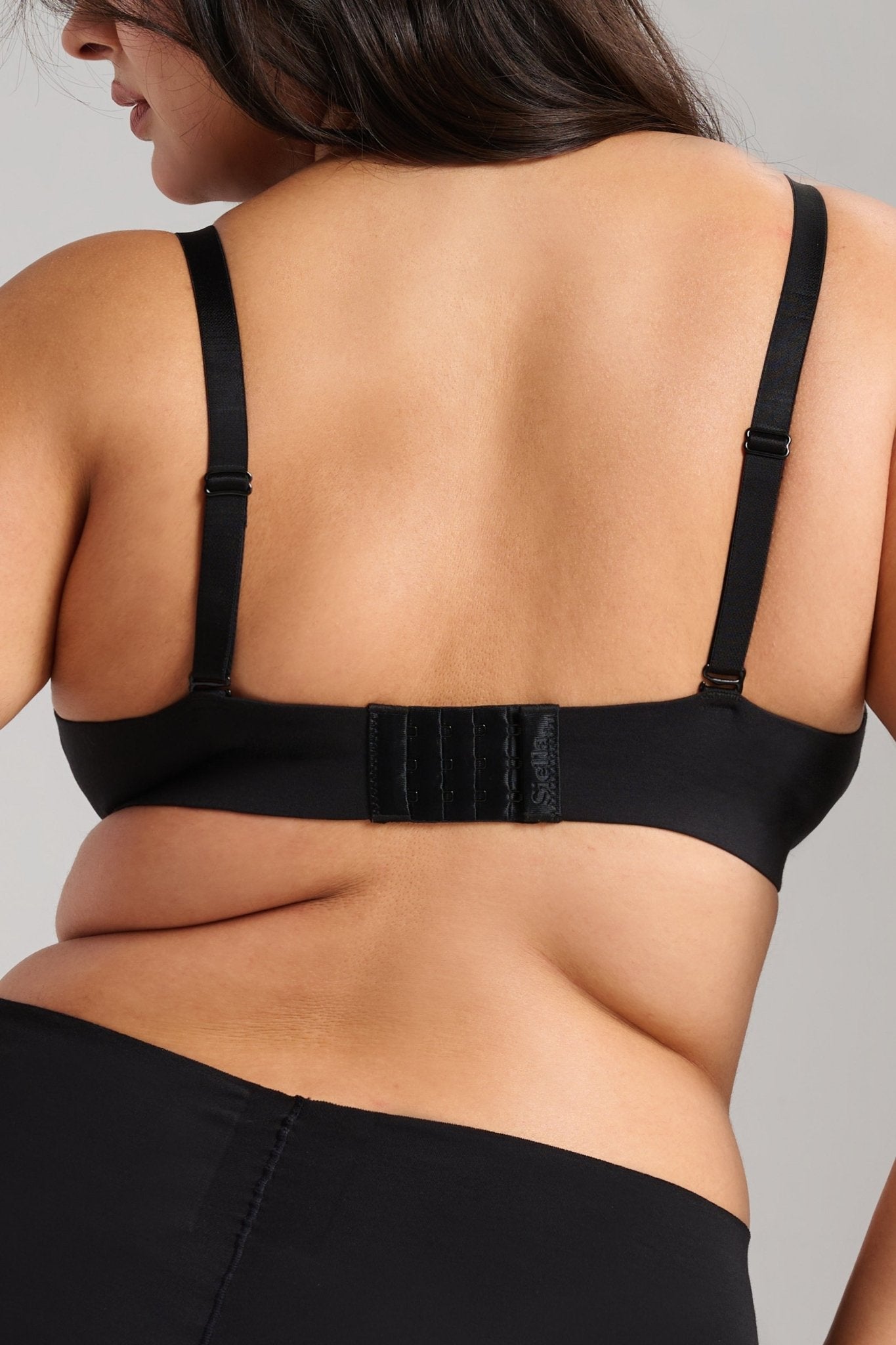 Organic Cotton No-Show Triangle Bra - SIELLA - Color: Black Noir