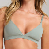Organic Cotton No-Show Triangle Bra - SIELLA - Color: Sage Sauge