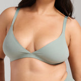 Organic Cotton No-Show Triangle Bra - SIELLA - Color: Sage Sauge