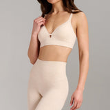 Organic Cotton No-Show V-Neck Foam Bra - Siella - Color: Oatmeal Avoine