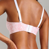 Organic Cotton No-Show V-Neck Foam Bra - Siella - Color: Pink Snake Serpent rose