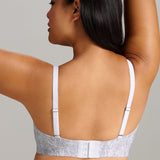 Organic Cotton No-Show V-Neck Foam Bra - Siella - Color: Grey Snake Serpent gris