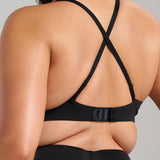 Organic Cotton No-Show V-Scoop Bra - SIELLA - Color: Black Noir