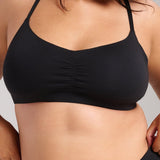 Organic Cotton No-Show V-Scoop Bra - SIELLA - Color: Black Noir
