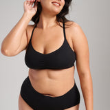Organic Cotton No-Show V-Scoop Bra - SIELLA - Color: Black Noir