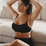 Organic Cotton No-Show V-Scoop Bra - SIELLA - Color: Black Noir