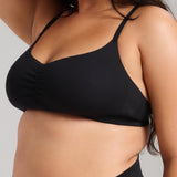Organic Cotton No-Show V-Scoop Bra - SIELLA - Color: Black Noir