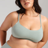 Organic Cotton No - Show V - Scoop Bra - Siella - Color: Sage Sauge