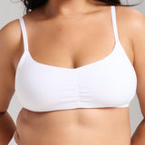 Organic Cotton No - Show V - Scoop Bra - Siella - Color: White Blanc