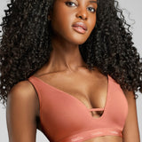Organic Cotton Plunge Foam Bra - SIELLA - Color: Terracotta