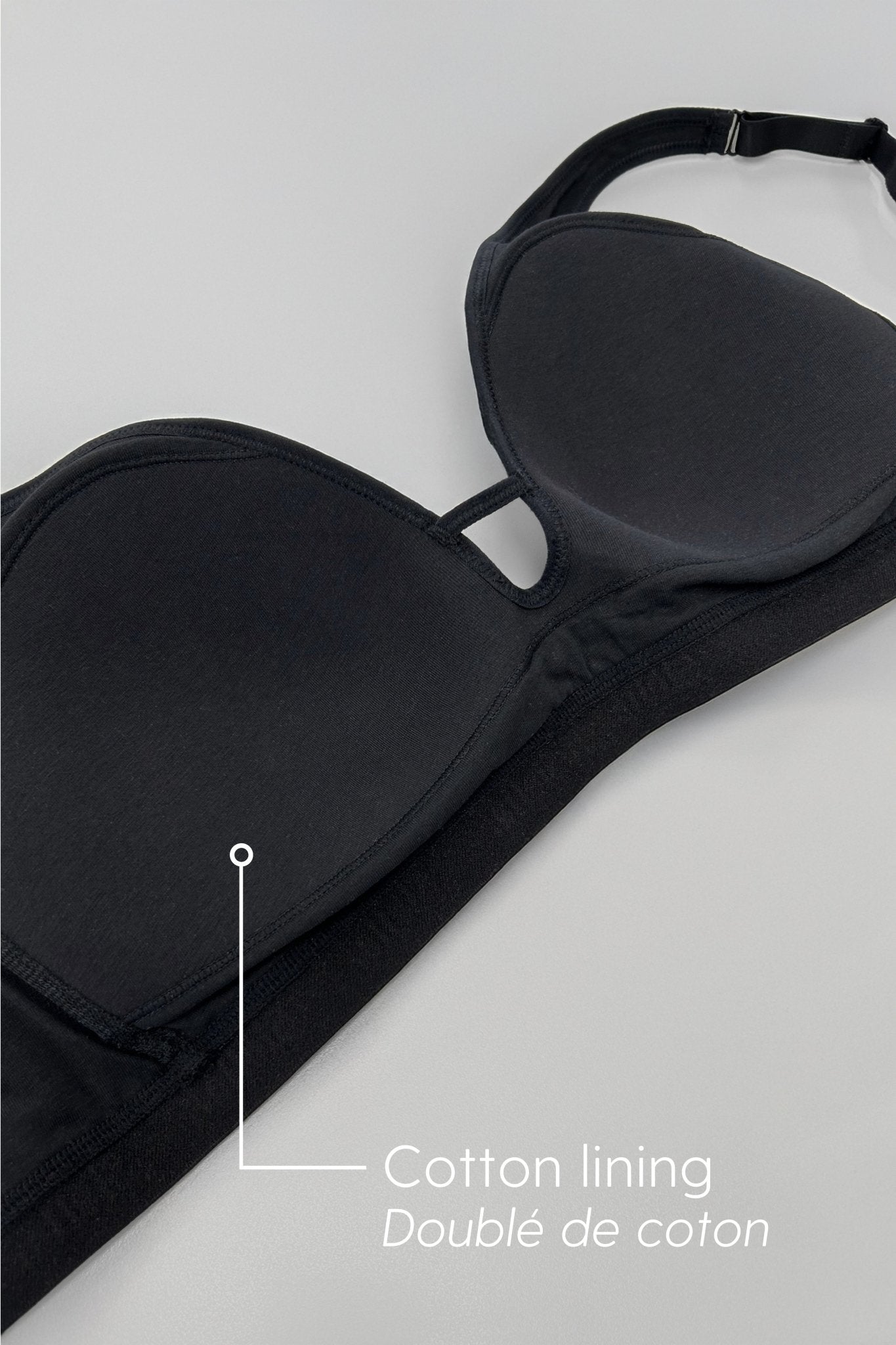 Organic Cotton Foam Cup Bra - Siella - Color: Black Noir