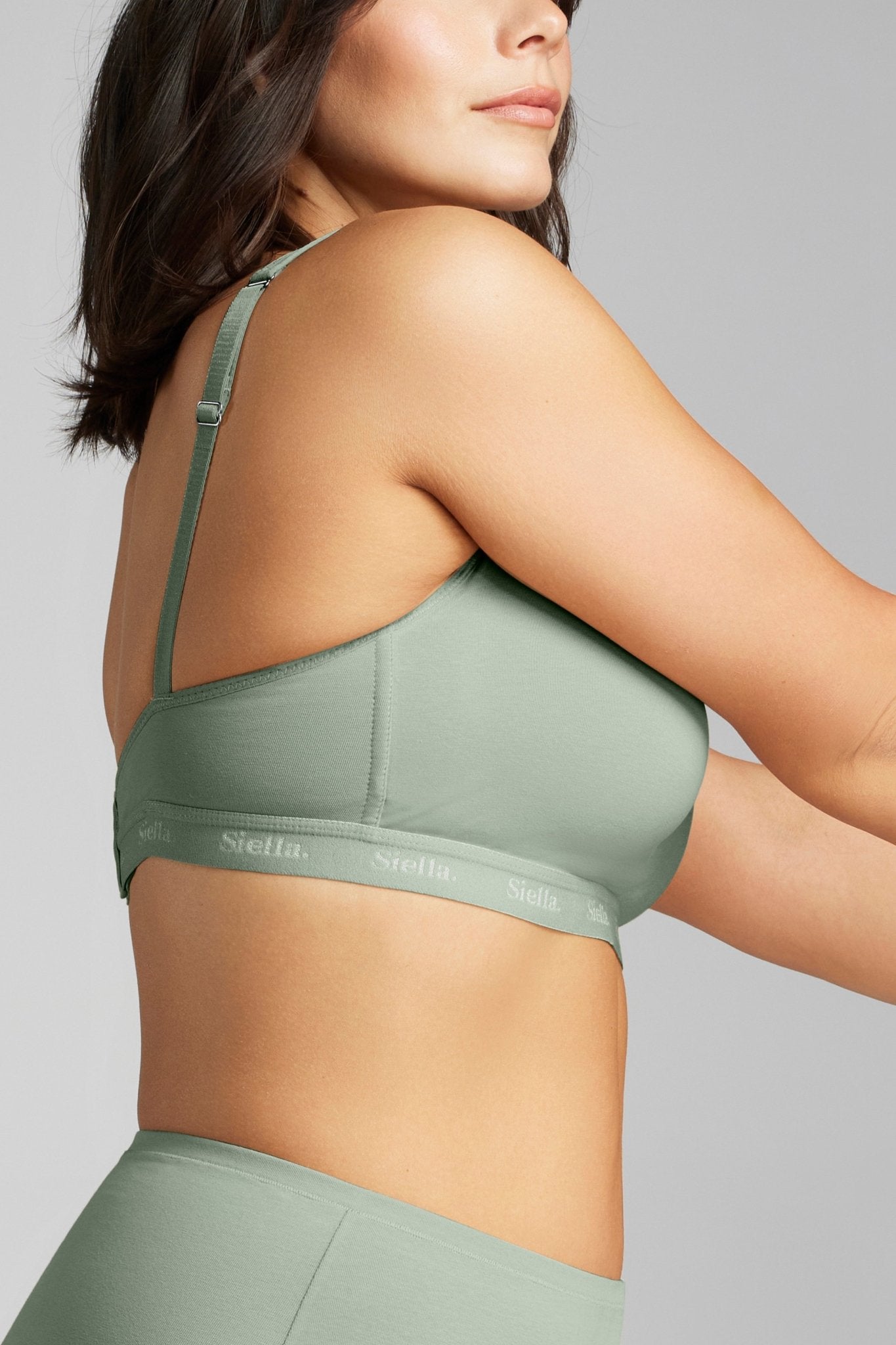 Organic Cotton Foam Cup Bra - Siella - Color: Sage Sauge