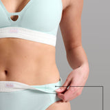 Organic Cotton Rib High Waist Brief - Siella - Color: Aqua Mist Aqua