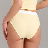 Organic Cotton Rib High Waist Brief - Siella - Color: Lemonade Limonade