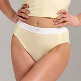 Organic Cotton Rib High Waist Brief - Siella - Color: Lemonade Limonade