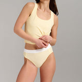 Organic Cotton Rib High Waist Brief - Siella - Color: Lemonade Limonade