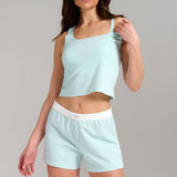 Organic Cotton Rib Tank - Siella - Color: Aqua Mist Aqua