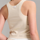 Organic Cotton Rib Tank - Siella - Color: Whisper Beige Beige murmure