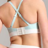 Organic Cotton Rib V-Neck Foam Bra - Siella - Color: Aqua Mist Aqua