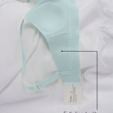 Organic Cotton Rib V-Neck Foam Bra - Siella - Color: Aqua Mist Aqua