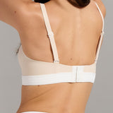 Organic Cotton Rib V-Neck Foam Bra - Siella - Color: Whisper Beige Beige murmure