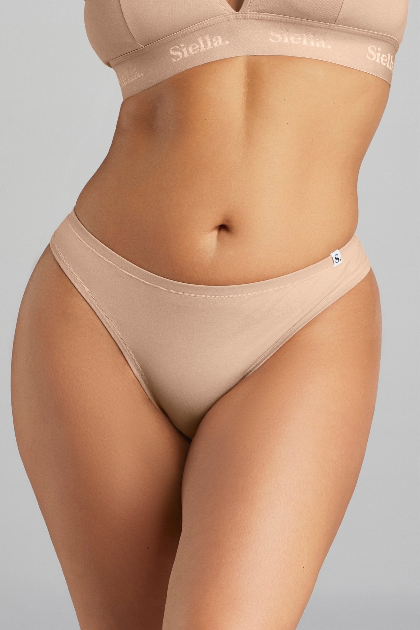 Organic Cotton Thong - SIELLA - Color: Beach Beige Beige plage