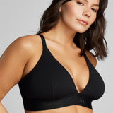 Organic Cotton Triangle Padded Bra - Siella - Color: Black Noir