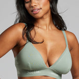 Organic Cotton Triangle Padded Bra - SIELLA - Color: Sage Sauge