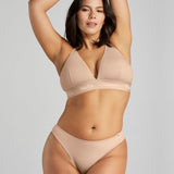 Organic Cotton Triangle Padded Bra - SIELLA - Color: Beach Beige Beige plage