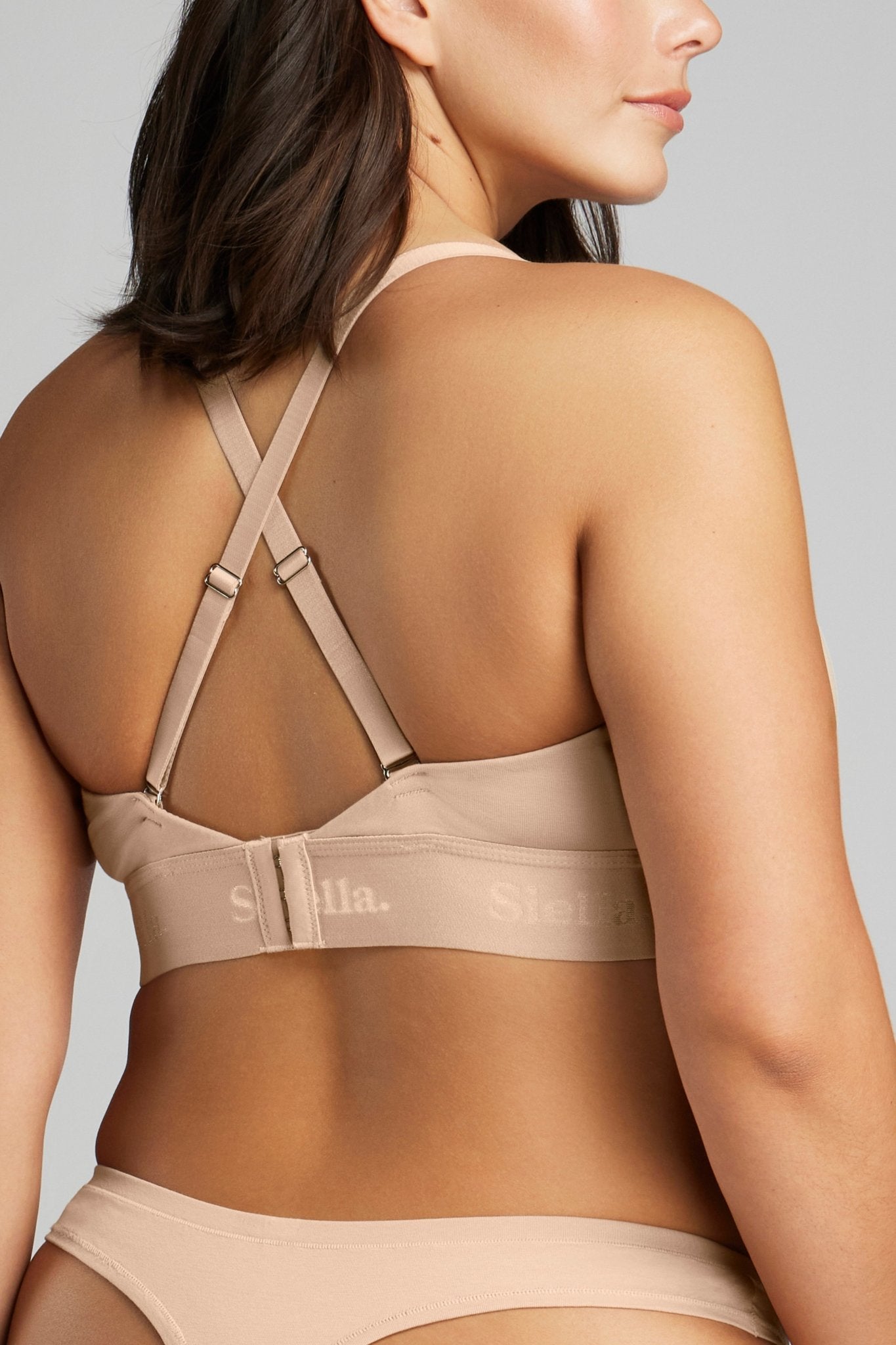 Organic Cotton Triangle Padded Bra - SIELLA - Color: Beach Beige Beige plage