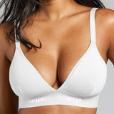 Organic Cotton Triangle Padded Bra - Siella - Color: White Blanc