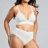 Organic Cotton Triangle Padded Bra - Siella - Color: White Blanc