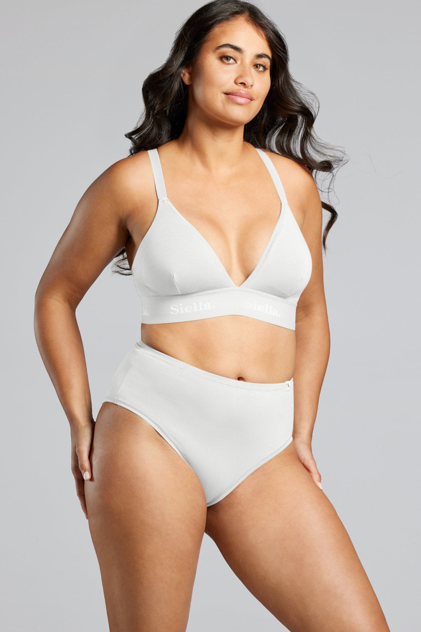 Organic Cotton Triangle Padded Bra - Siella - Color: White Blanc