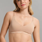 Organic Cotton V - Neck Bra - Siella - Color: Beach Beige Beige plage