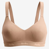 Organic Cotton V - Neck Bra - Siella - Color: Beach Beige Beige plage